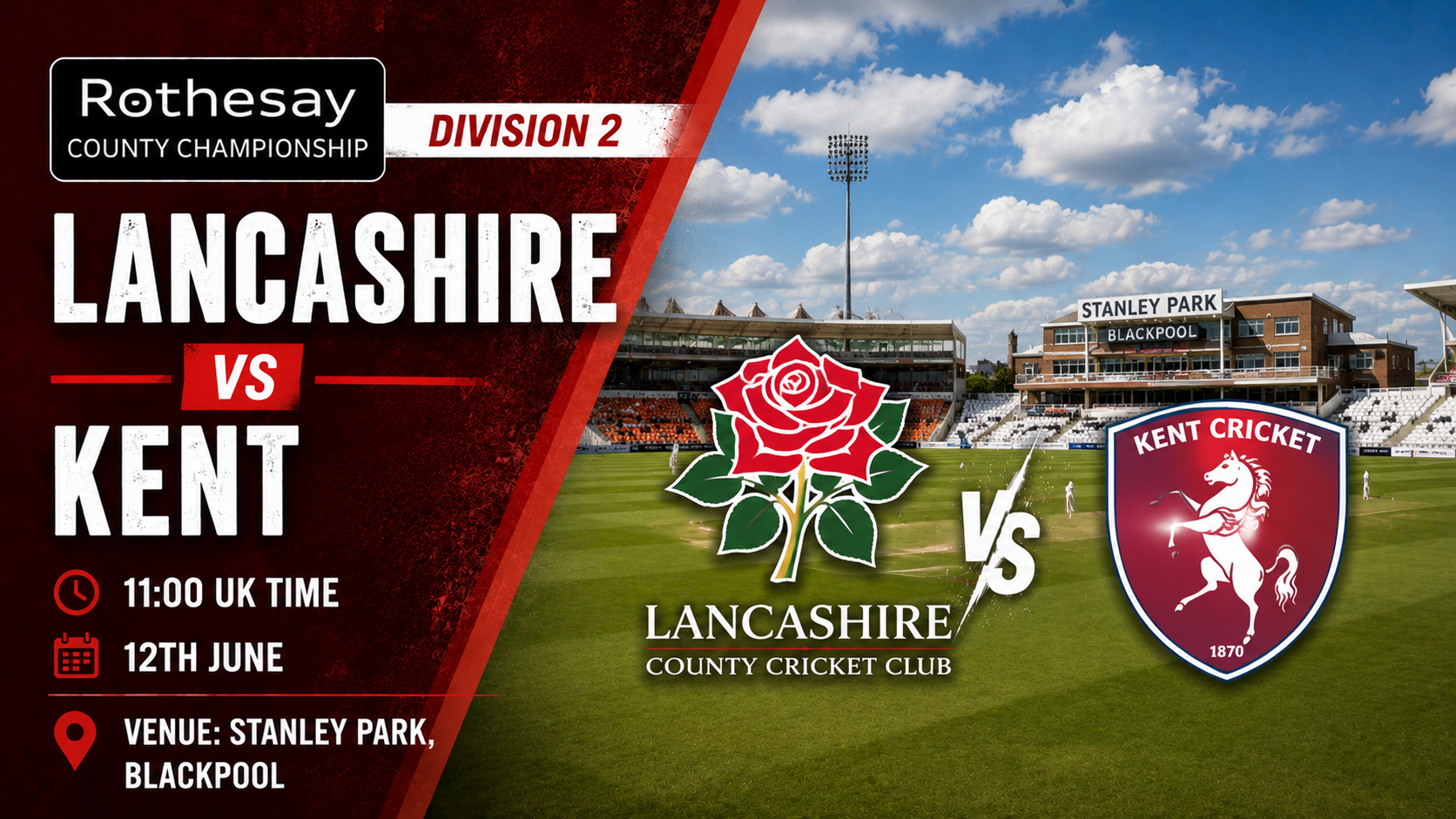 Read more about the article Lancashire v Kent – 12 June – Preview & Prediction