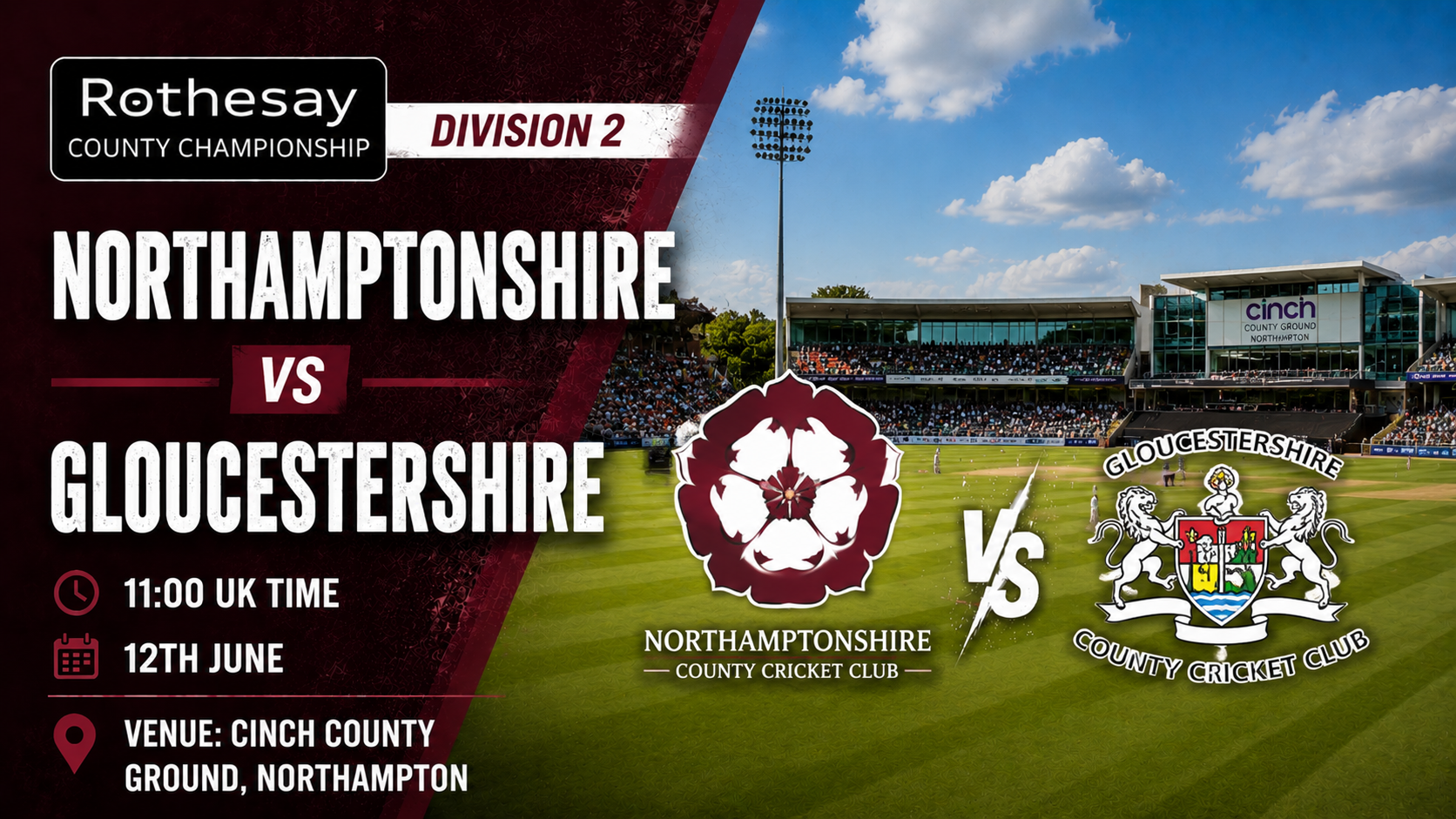 Read more about the article Northamptonshire v Gloucestershire – 12 June – Preview & Prediction