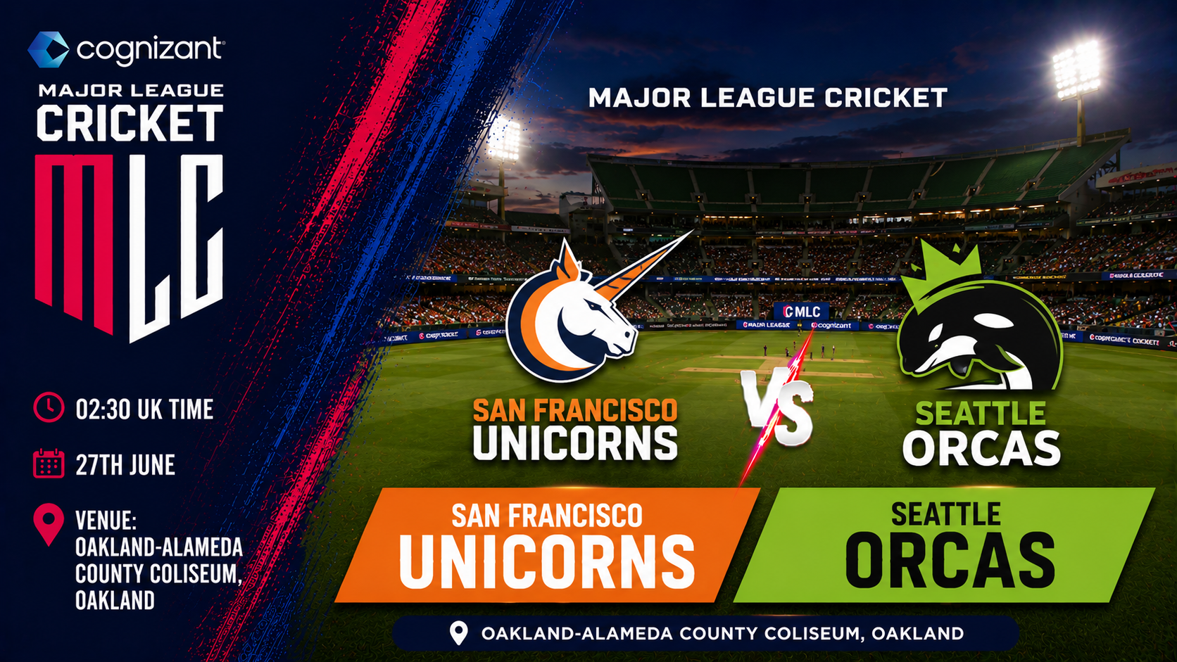 Read more about the article San Francisco Unicorns v Seattle Orcas – 27 June – Preview & Prediction