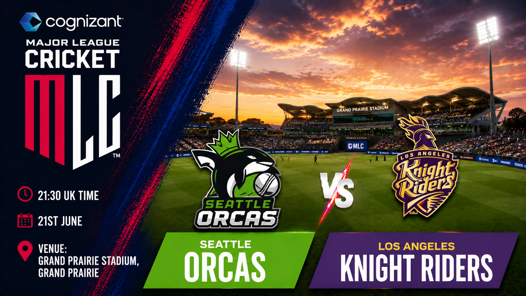 Read more about the article Seattle Orcas v Los Angeles Knight Riders – 21 June – Preview & Prediction