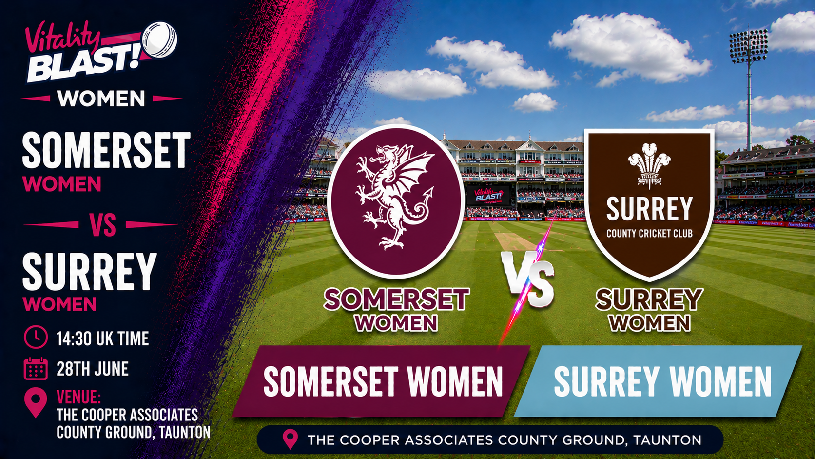 Read more about the article Somerset Women v Surrey Women – 28 June – Preview & Prediction