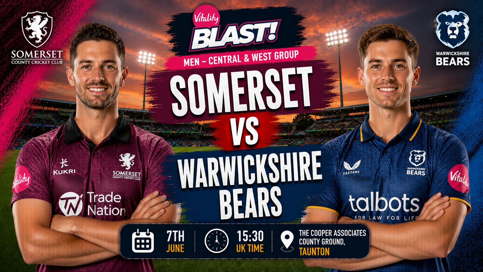 Read more about the article Somerset v Warwickshire Bears – 7 June – Preview & Prediction