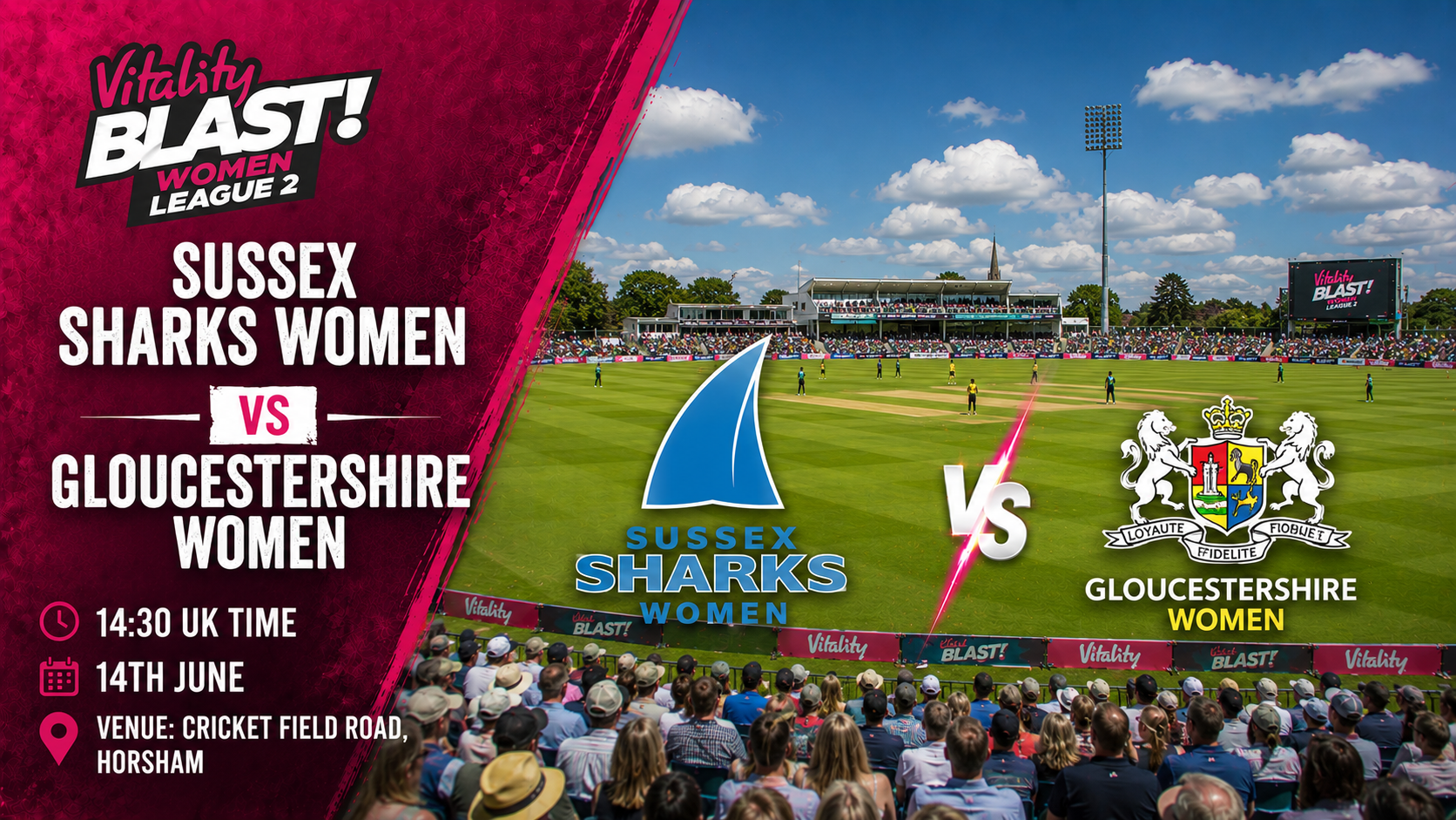Read more about the article Sussex Sharks Women v Gloucestershire Women – 14 June – Preview & Prediction