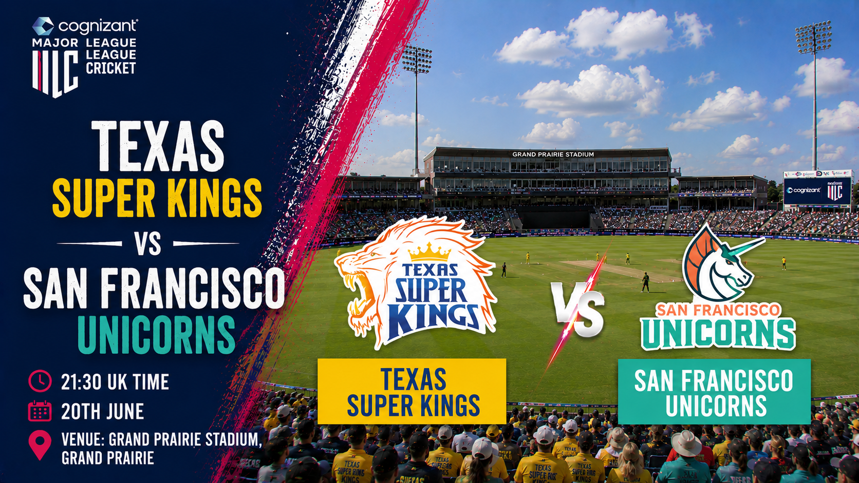 Read more about the article Texas Super Kings v San Francisco Unicorns – 20 June – Preview & Prediction