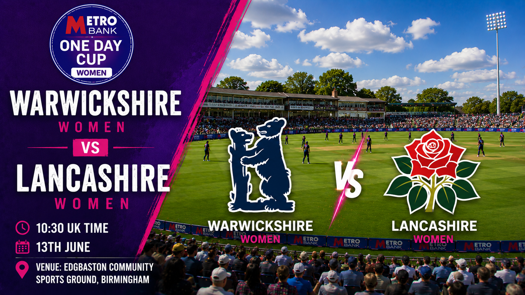 Read more about the article Warwickshire Women v Lancashire Women – 13 June – Preview & Prediction