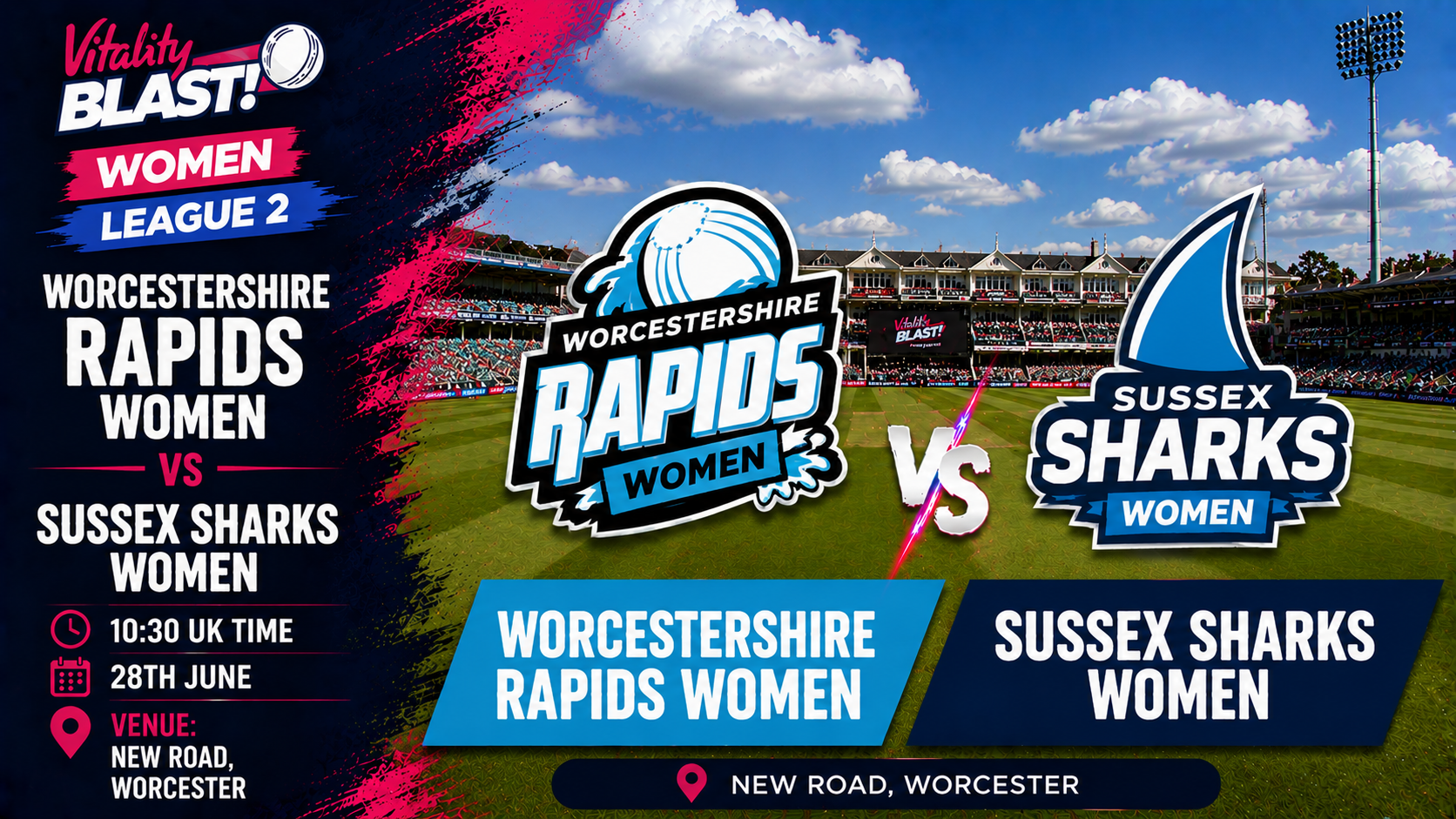 Read more about the article Worcestershire Rapids Women v Sussex Sharks Women – 28 June – Preview & Prediction