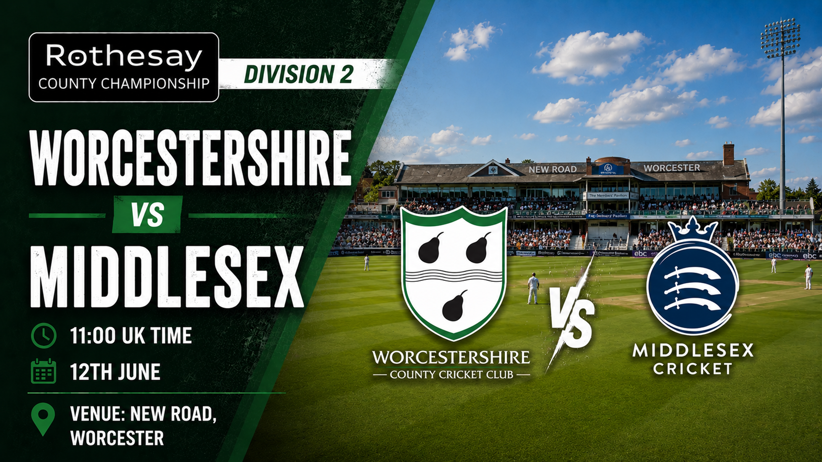 Read more about the article Worcestershire v Middlesex – 12 June – Preview & Prediction