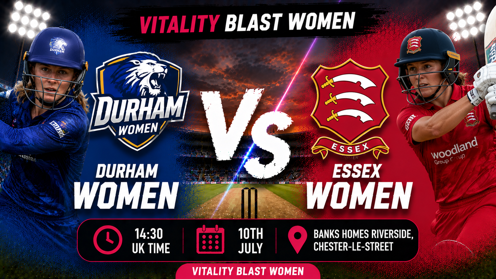 Read more about the article Durham Women v Essex Women – 10 July – Preview & Prediction