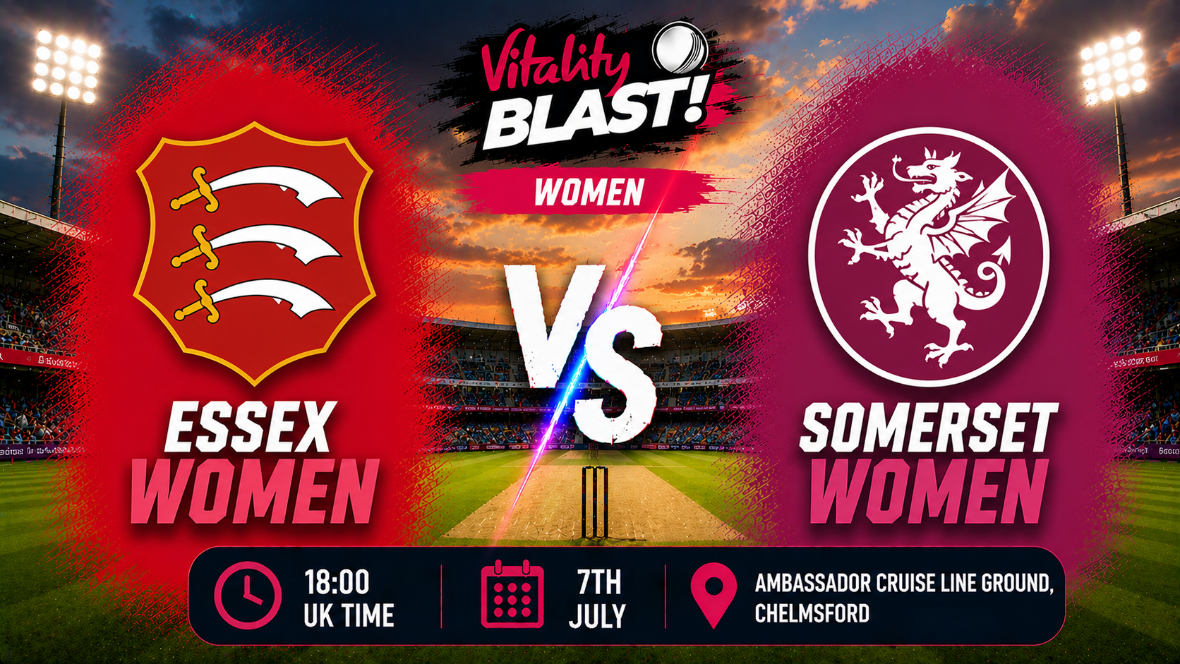 Read more about the article Essex Women v Somerset Women – 7 July – Preview & Prediction