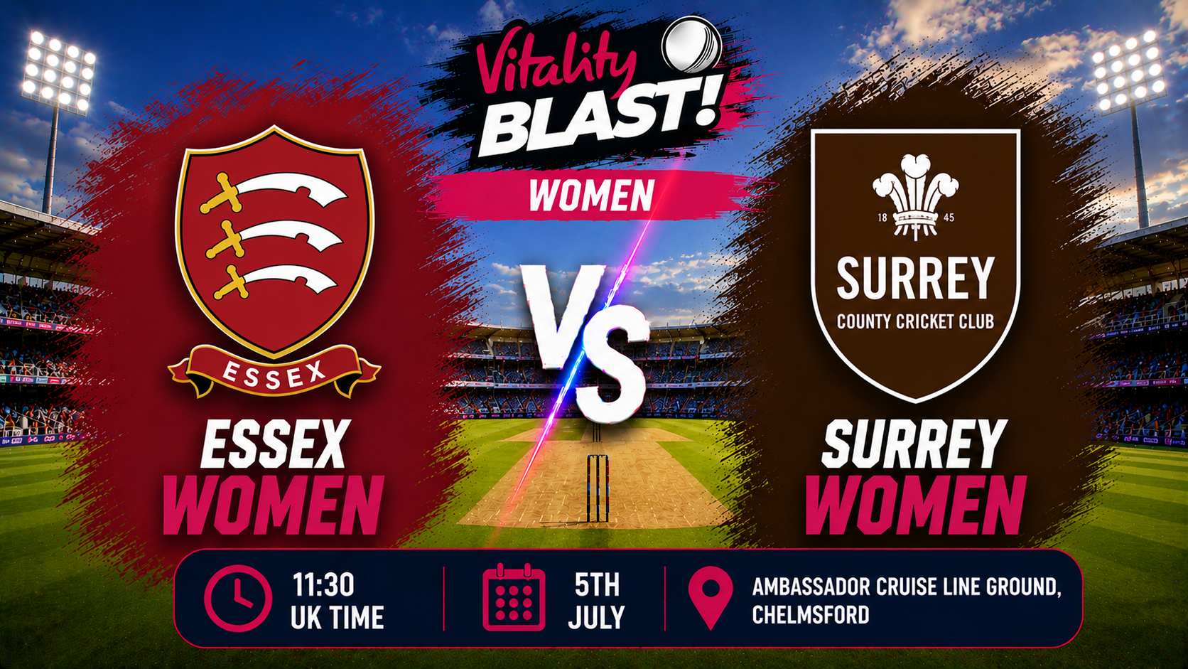 Read more about the article Essex Women v Surrey Women – 5 July – Preview & Prediction