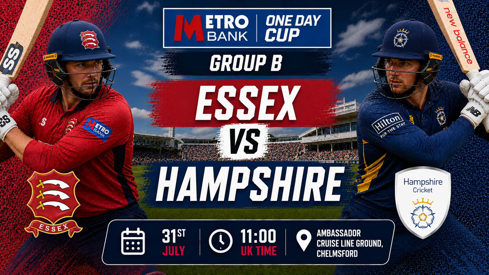 Read more about the article Essex v Hampshire – 31 July – Preview & Prediction