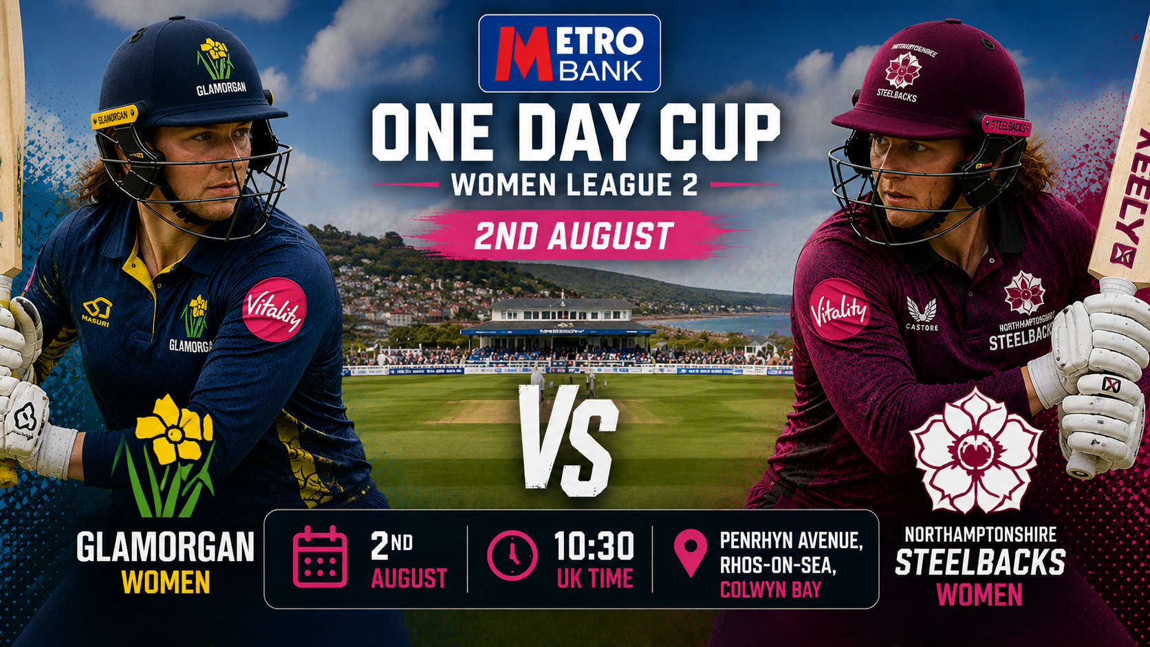 Read more about the article Glamorgan Women v Northamptonshire Steelbacks Women – 2 August – Preview & Prediction