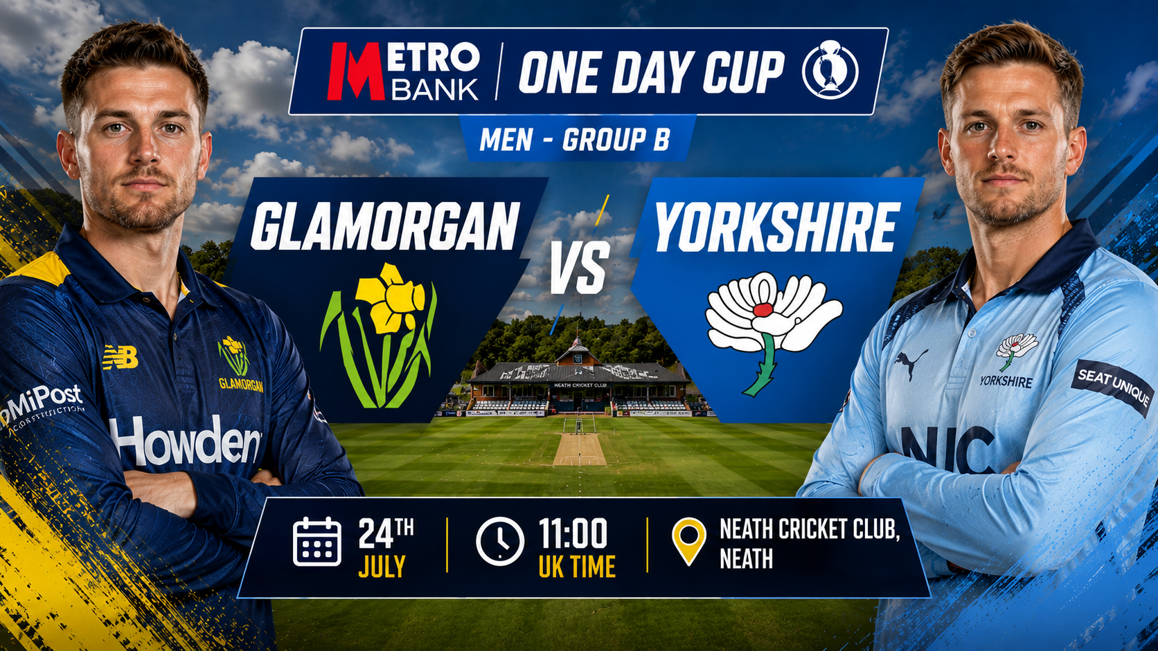 Read more about the article Glamorgan v Yorkshire – 24 July – Preview & Prediction