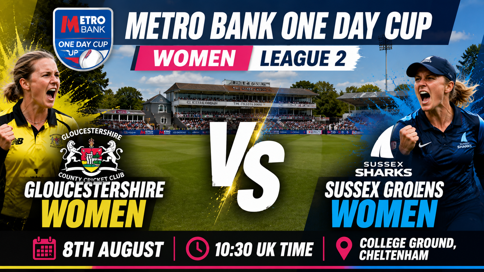 Read more about the article Gloucestershire Women v Sussex Sharks Women – 8 August – Preview & Prediction