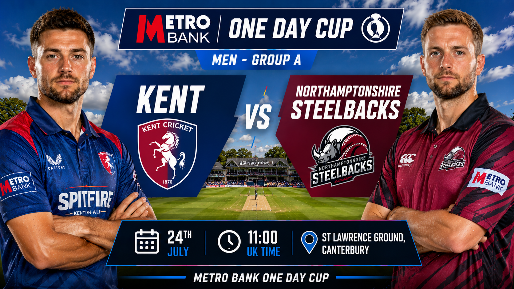 Read more about the article Kent v Northamptonshire Steelbacks – 24 July – Preview & Prediction