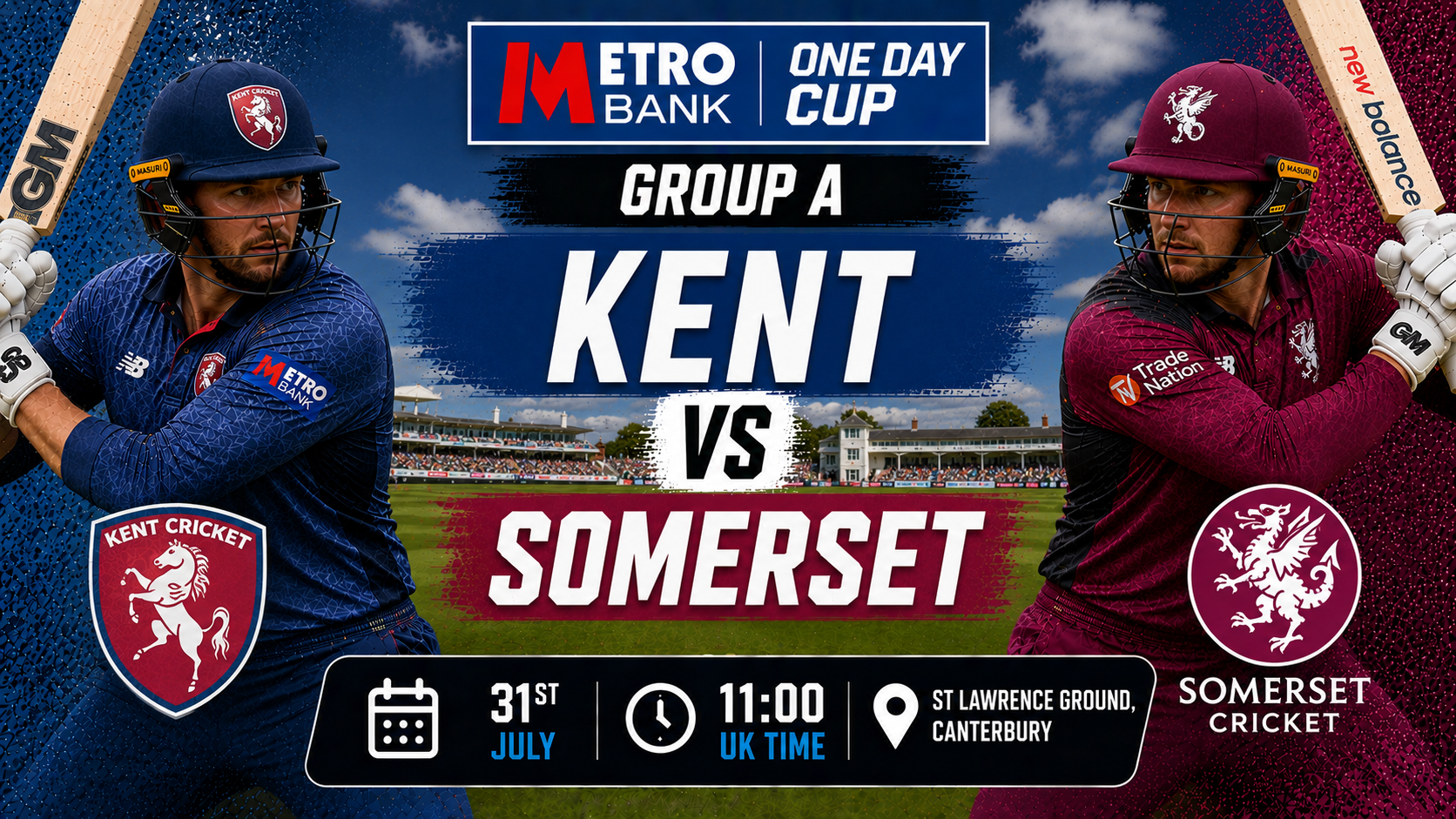 Read more about the article Kent v Somerset – 31 July – Preview & Prediction