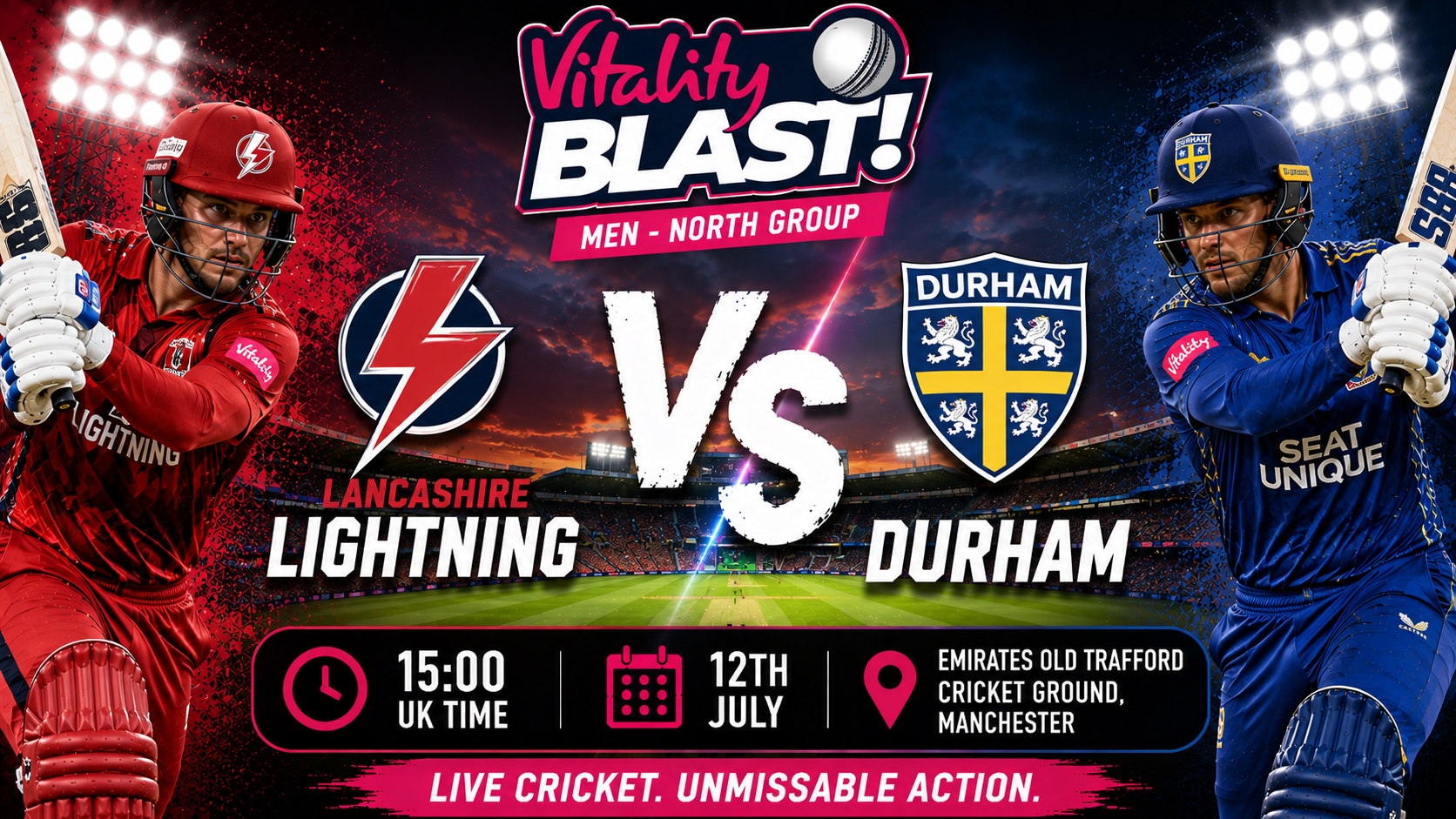 Read more about the article Lancashire Lightning v Durham – 12 July – Preview & Prediction