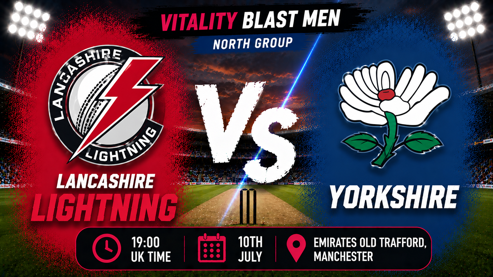 Read more about the article Lancashire Lightning v Yorkshire – 10 July – Preview & Prediction