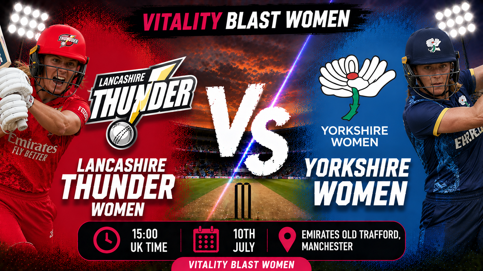 Read more about the article Lancashire Thunder v Yorkshire Women – 10 July – Preview & Prediction