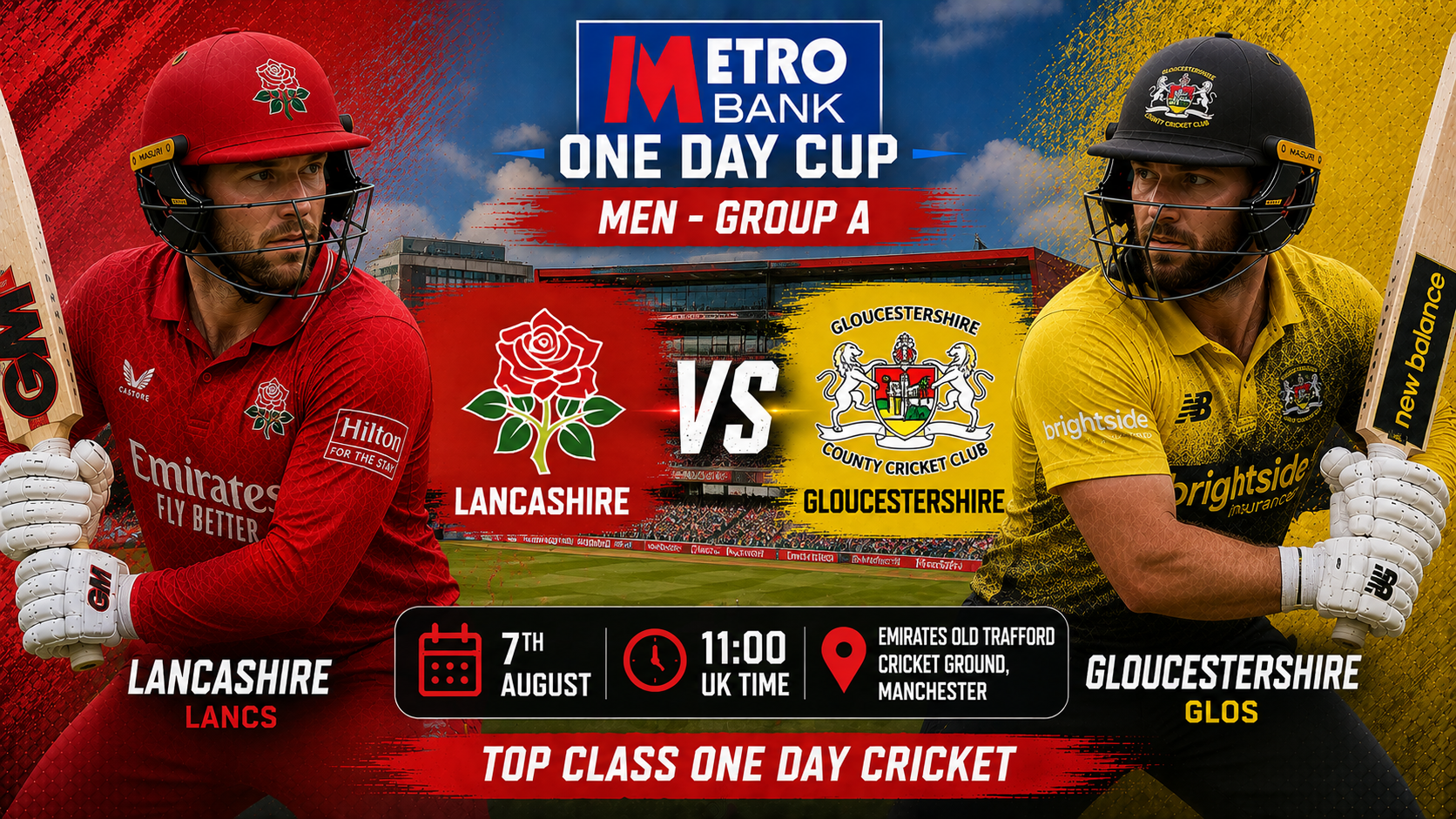 Read more about the article Lancashire v Gloucestershire – 7 August – Preview & Prediction