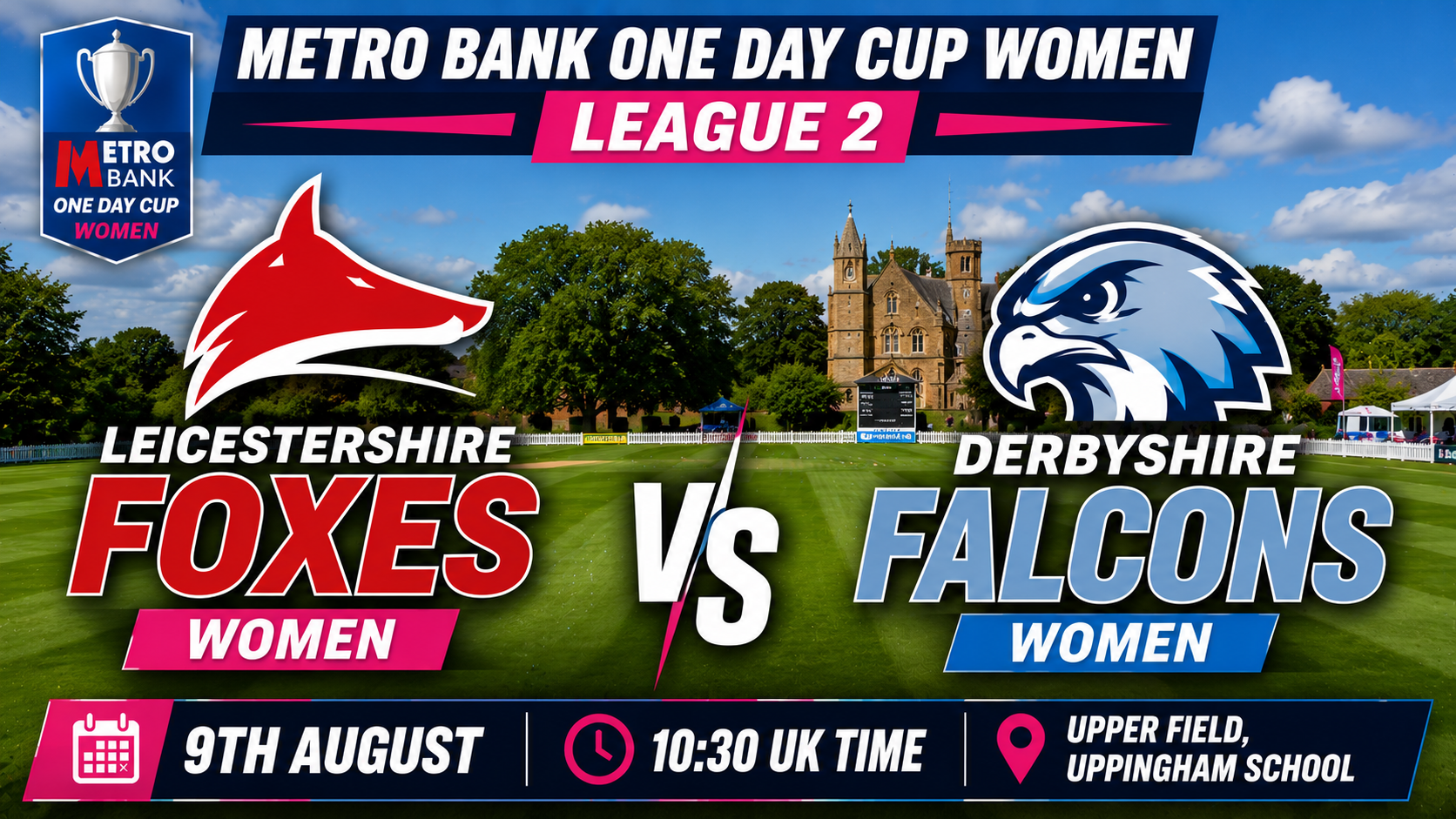 Read more about the article Leicestershire Foxes Women v Derbyshire Falcons Women – 9 August – Preview & Prediction