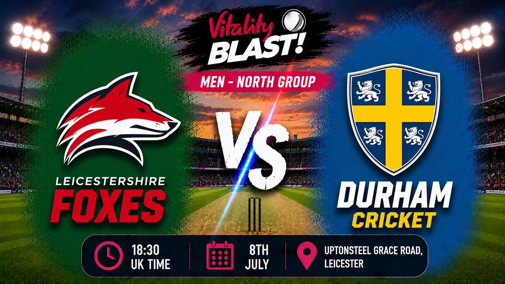 Read more about the article Leicestershire Foxes v Durham – 8 July – Preview & Prediction
