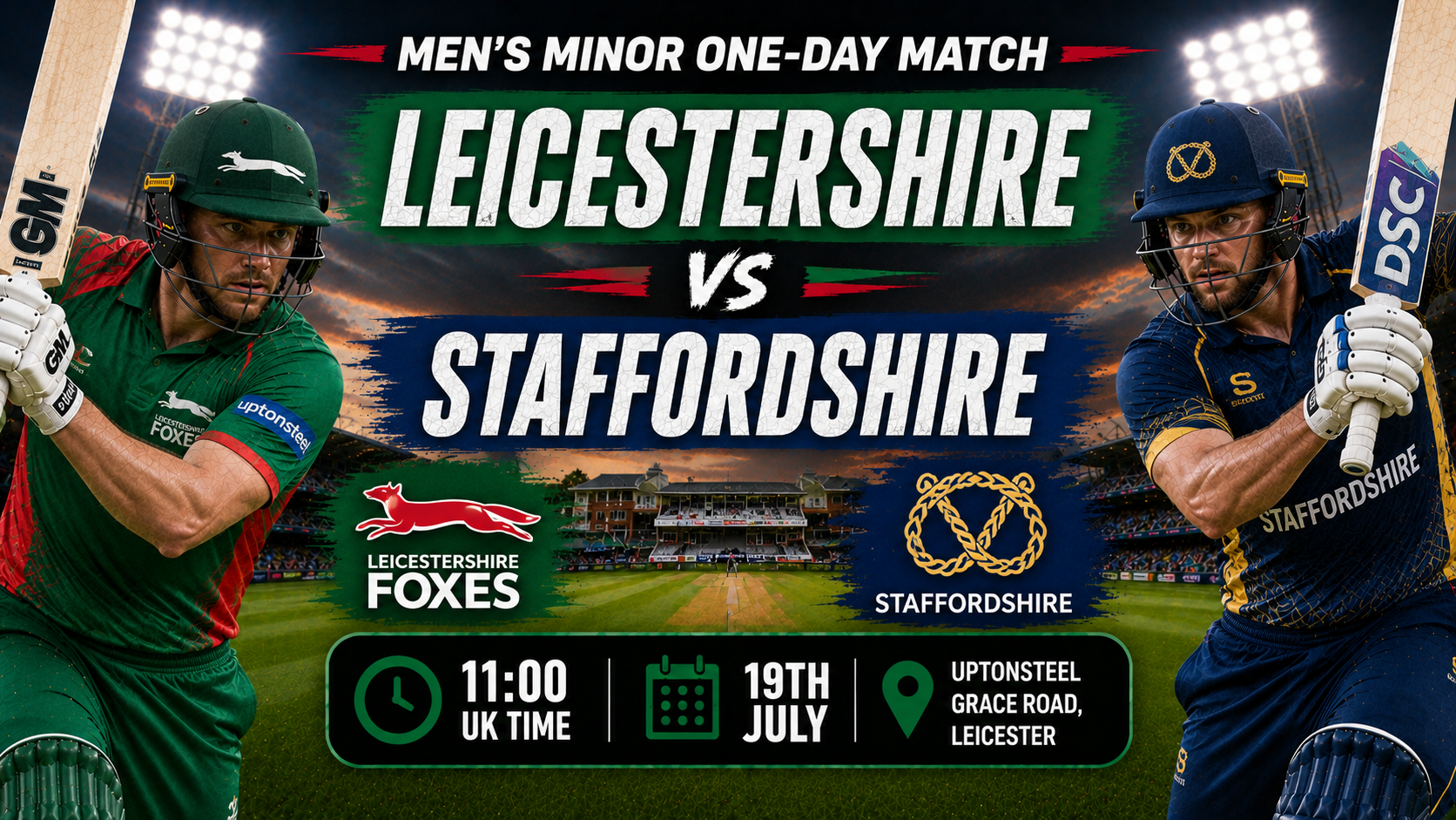 Read more about the article Leicestershire v Staffordshire – 19 July – Preview & Prediction