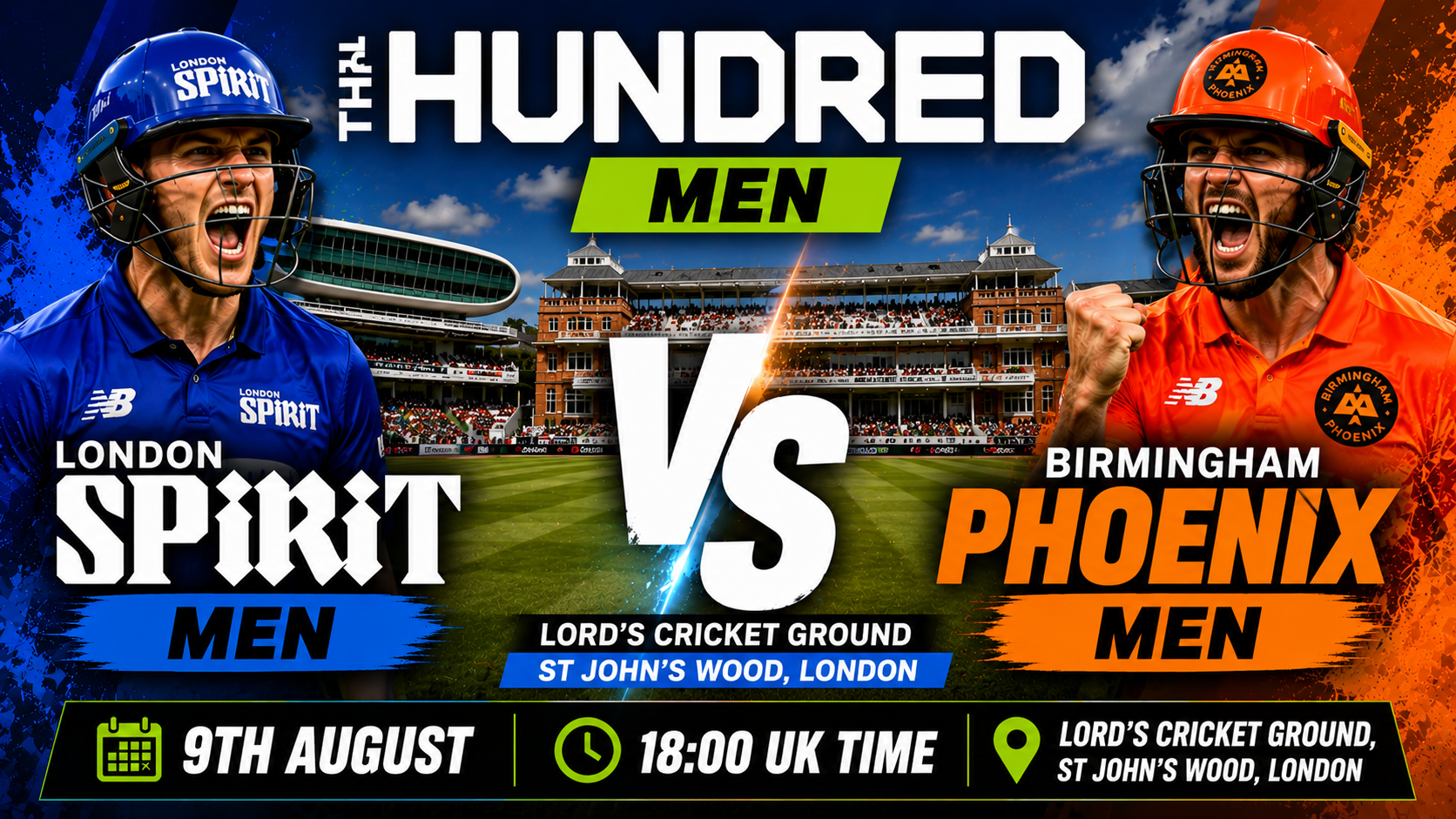 Read more about the article London Spirit Men v Birmingham Phoenix Men – 9 August – Preview & Prediction
