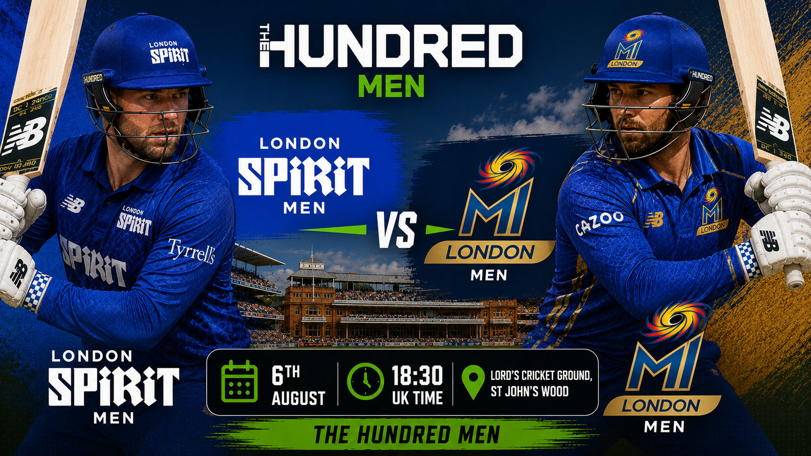 Read more about the article London Spirit Men v MI London Men – 6 August – Preview & Prediction12
