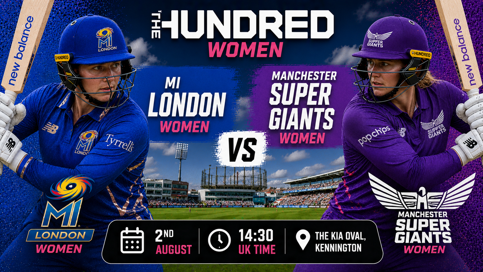 Read more about the article MI London Women v Manchester Super Giants Women – 2 August – Preview & Prediction