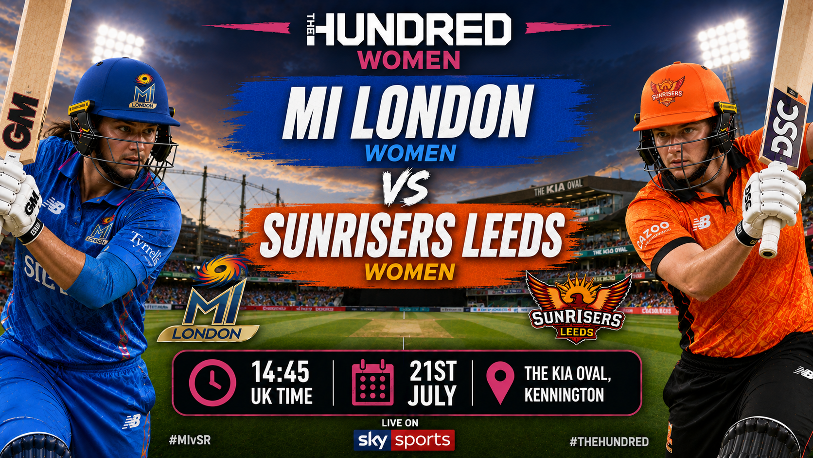 Read more about the article MI London Women v SunRisers Leeds Women – 21 July – Preview & Prediction