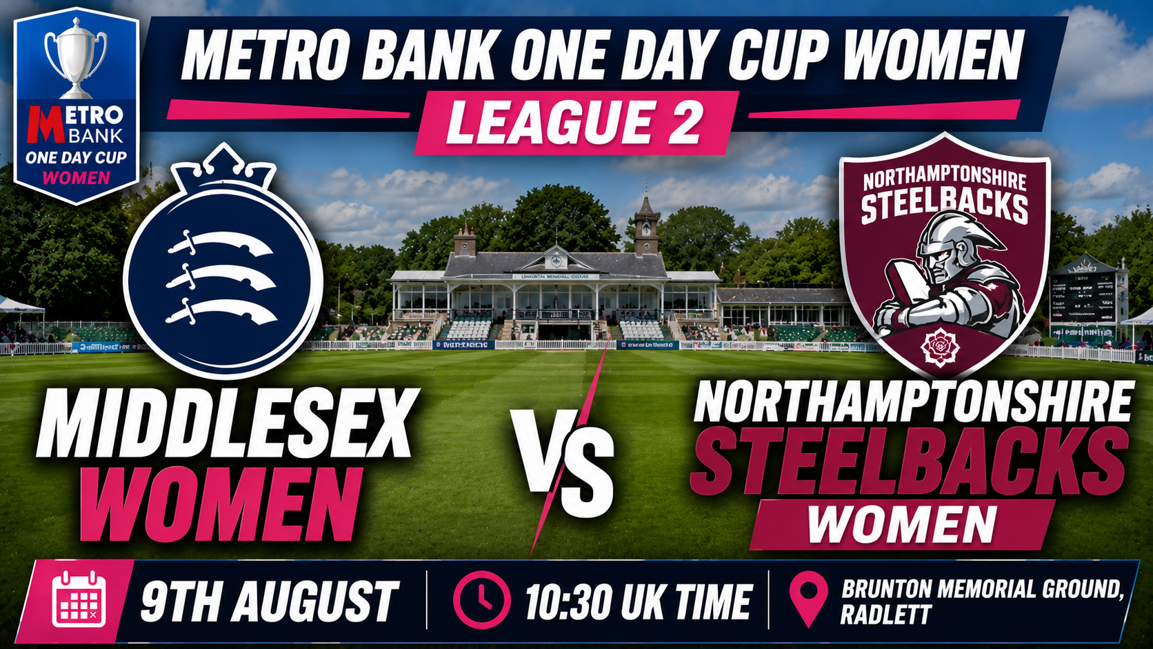 Read more about the article Middlesex Women v Northamptonshire Steelbacks Women – 9 August – Preview & Prediction