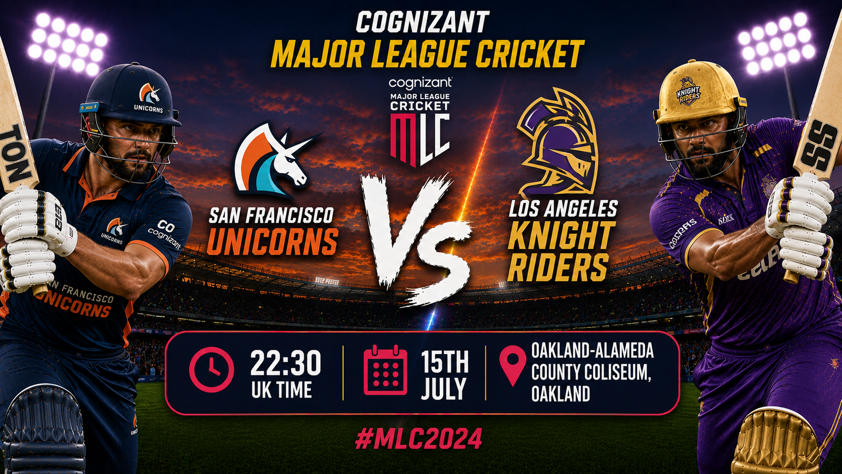 Read more about the article San Francisco Unicorns v Los Angeles Knight Riders – 15 July – Preview & Prediction