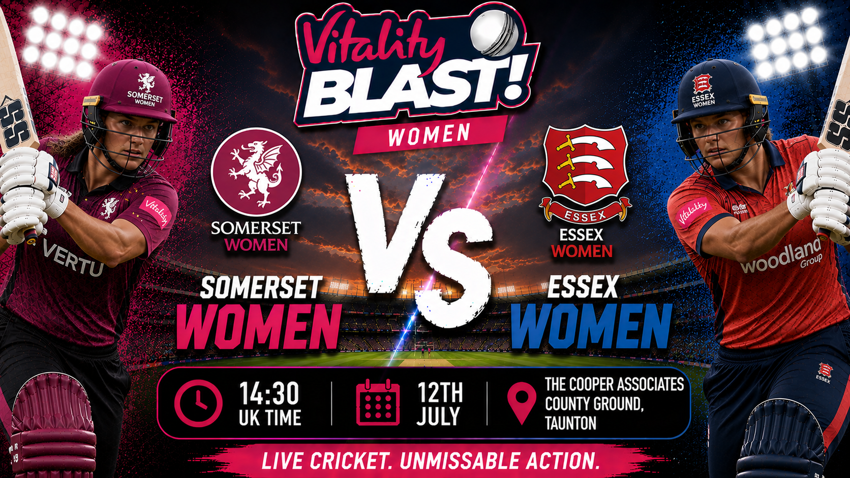 Read more about the article Somerset Women v Essex Women – 12 July – Preview & Prediction