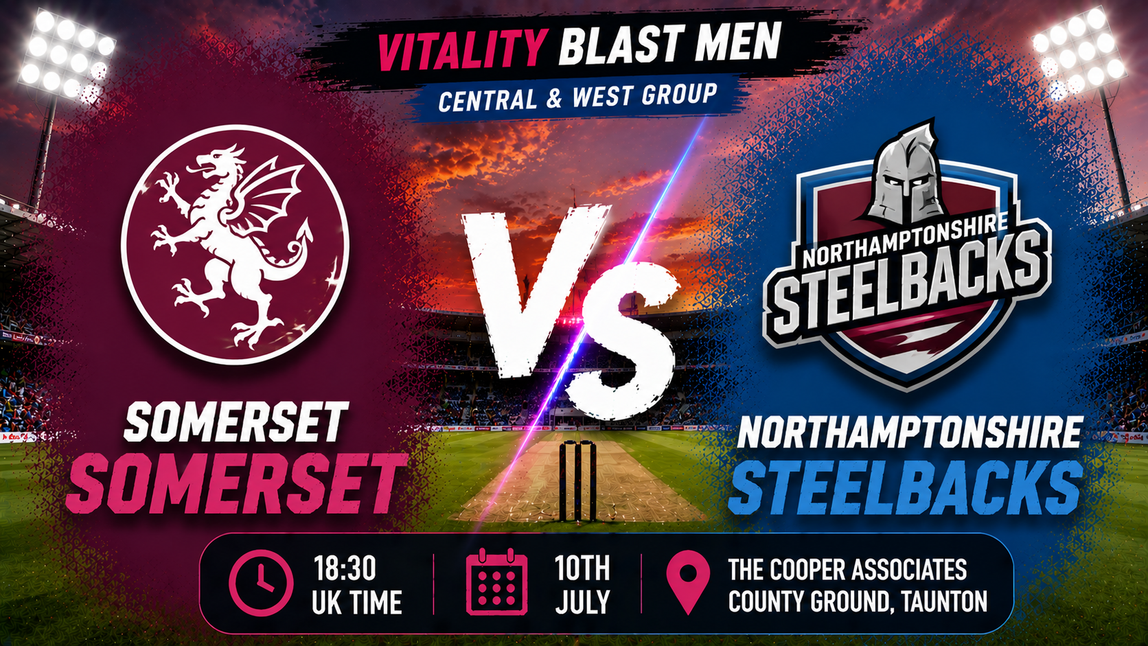 Read more about the article Somerset v Northamptonshire Steelbacks – 10 July – Preview & Prediction
