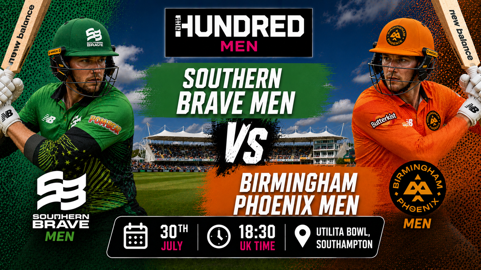 Read more about the article Southern Brave Men v Birmingham Phoenix Men – 30 July – Preview & Prediction