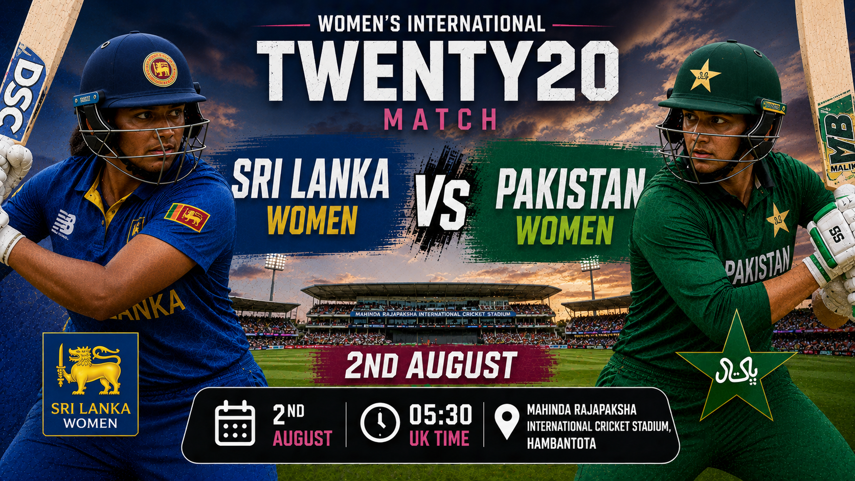 Read more about the article Sri Lanka Women v Pakistan Women – 2 August – Preview & Prediction
