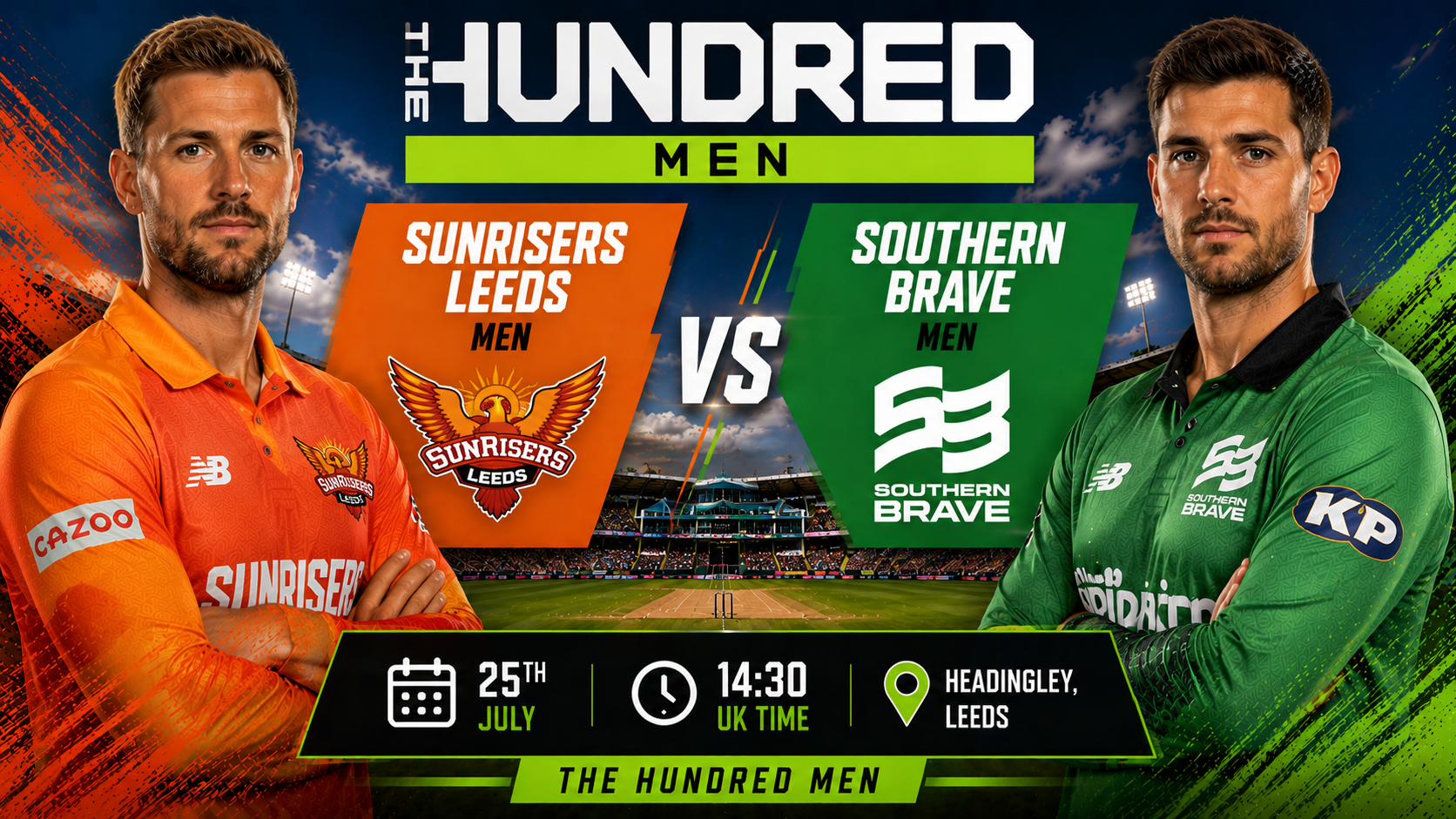 Read more about the article SunRisers Leeds Men v Southern Brave Men – 25 July – Preview & Prediction