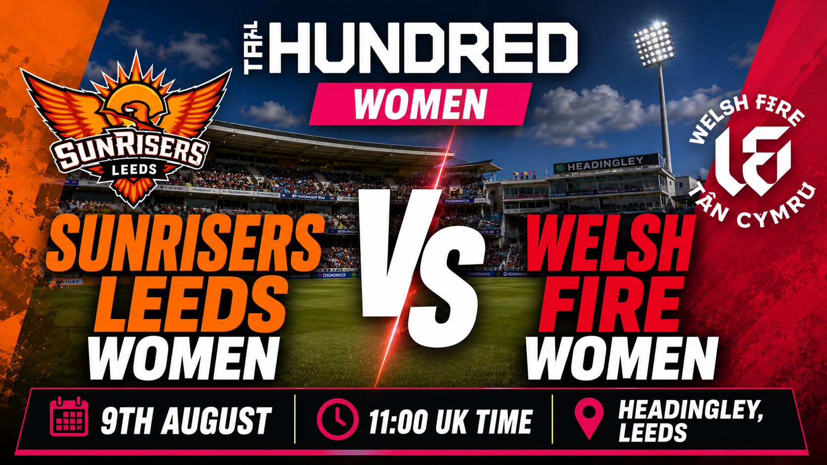 Read more about the article SunRisers Leeds Women v Welsh Fire Women – 9 August – Preview & Prediction