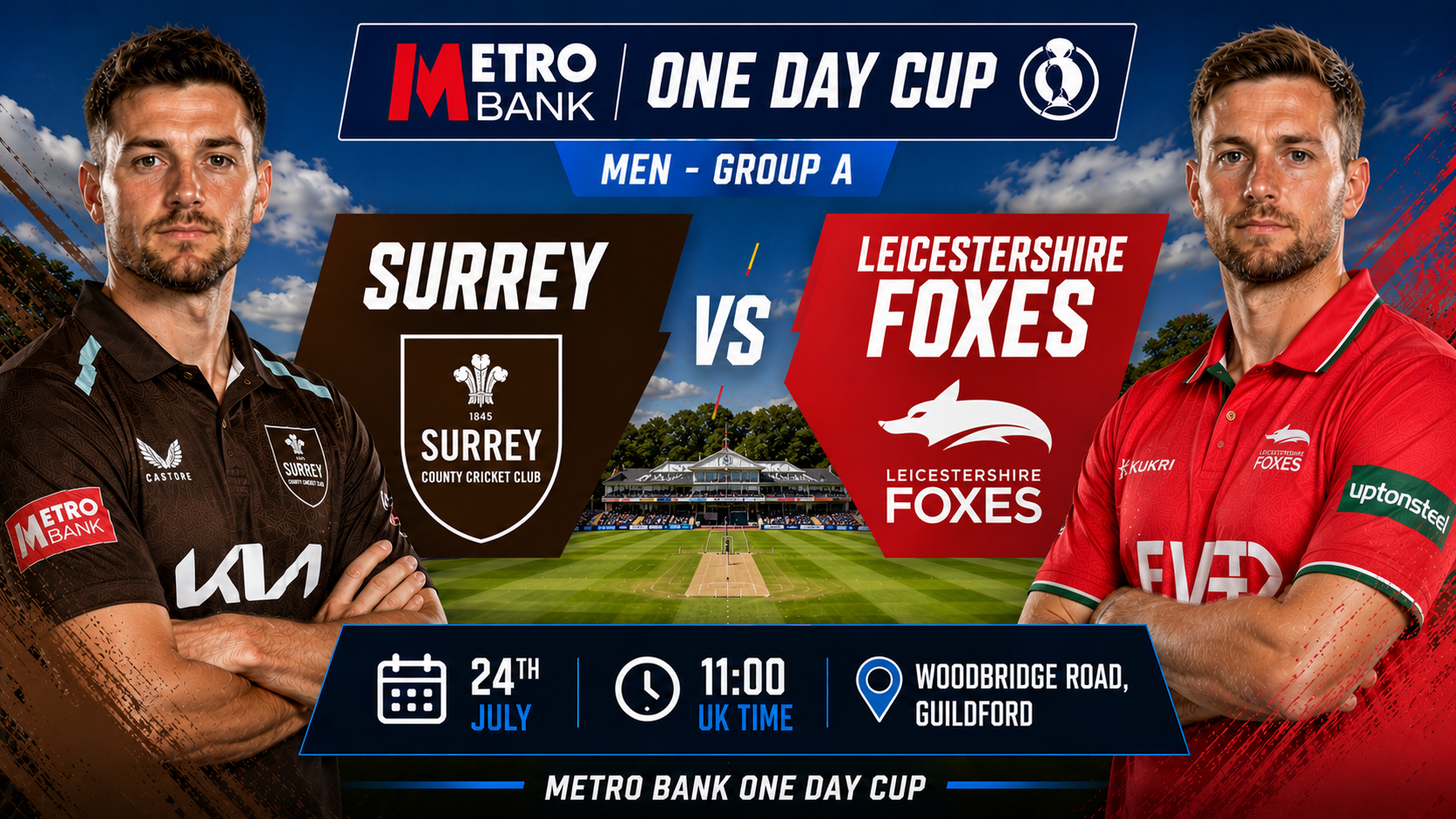Read more about the article Surrey v Leicestershire Foxes – 24 July – Preview & Prediction