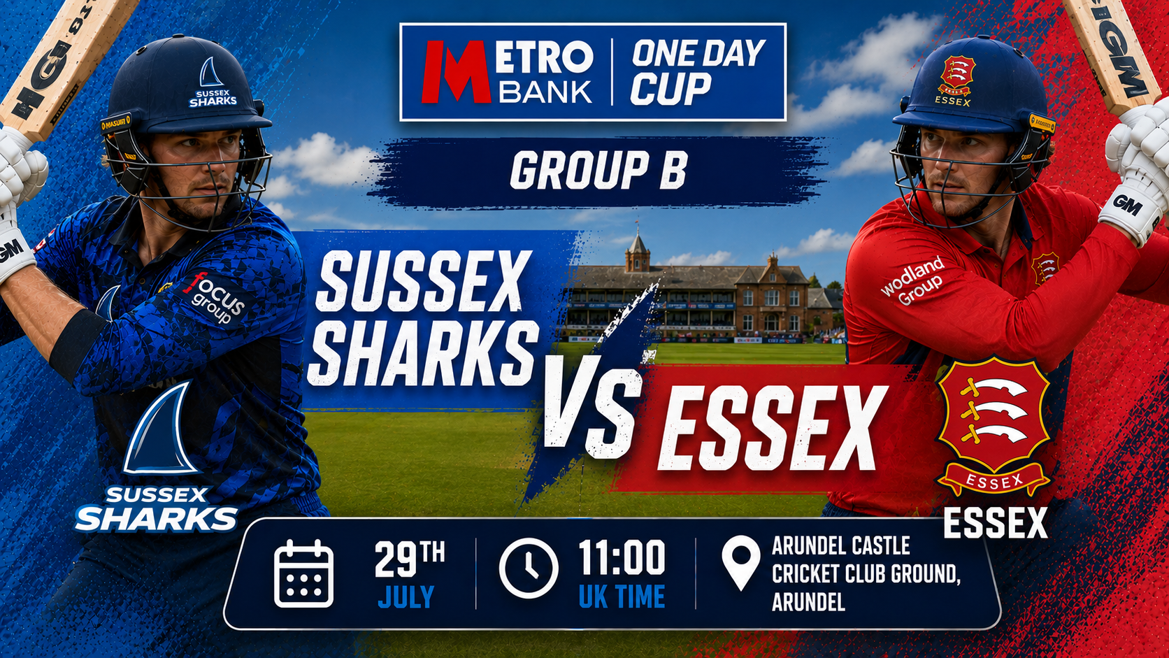 Read more about the article Sussex Sharks v Essex – 29 July – Preview & Prediction