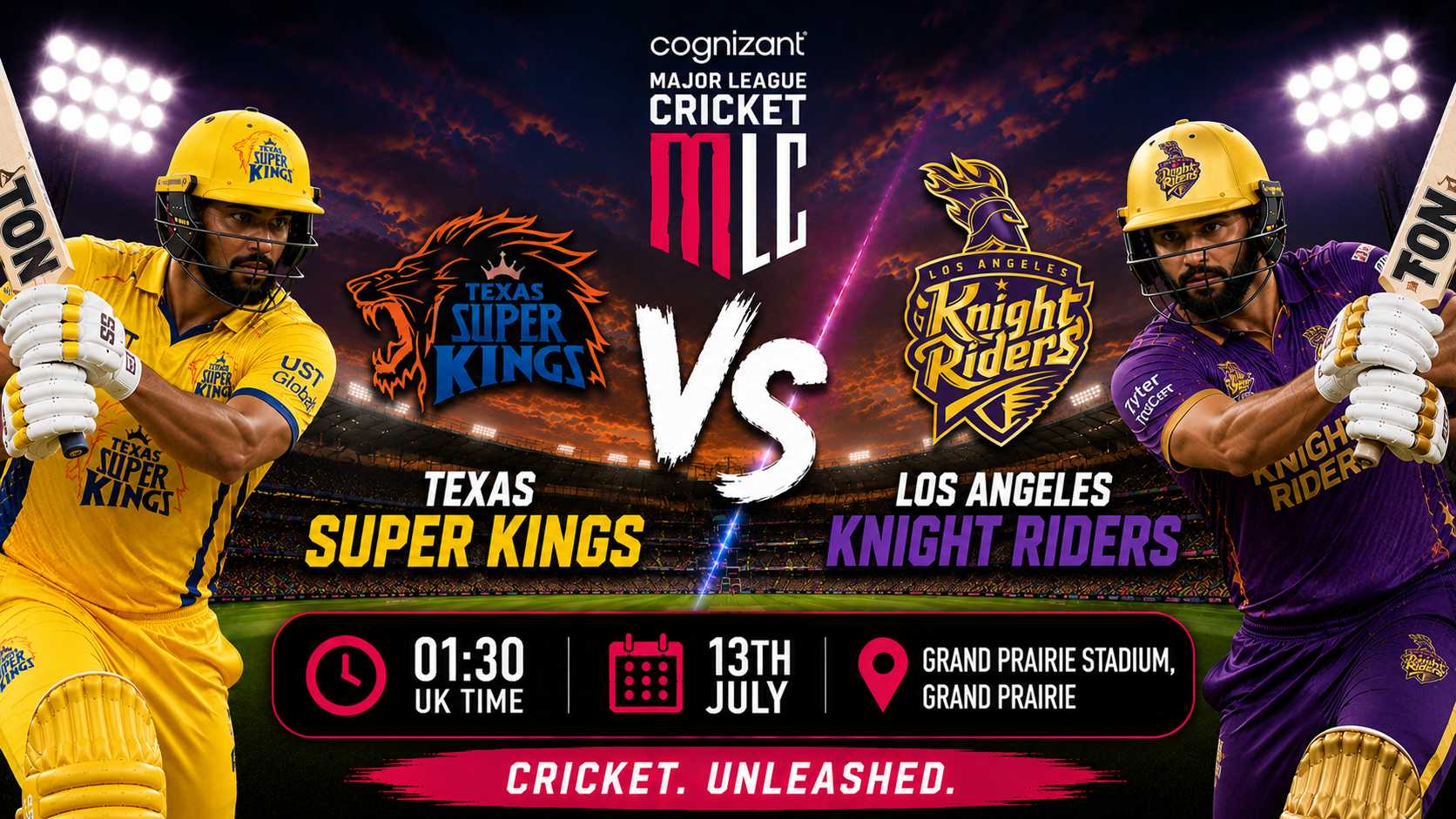 Read more about the article Texas Super Kings v Los Angeles Knight Riders – 13 July – Preview & Prediction