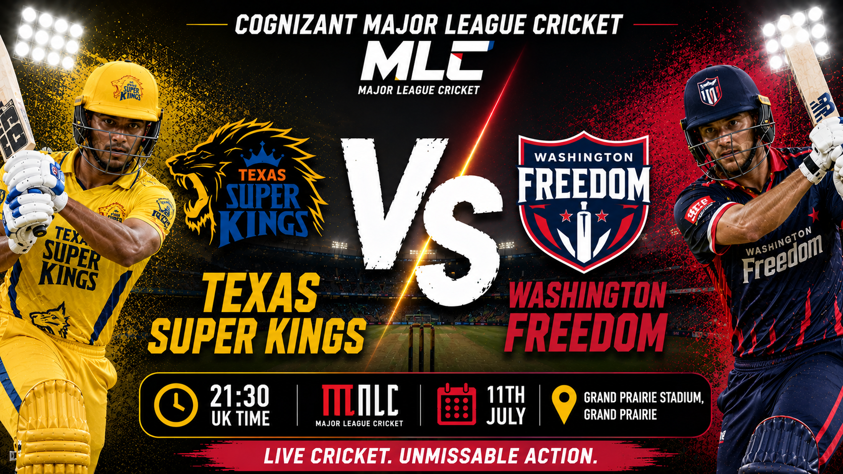 Read more about the article Texas Super Kings v Washington Freedom – 11 July – Preview & Prediction