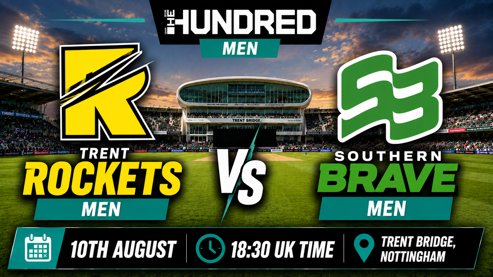 Read more about the article Trent Rockets Men v Southern Brave Men – 10 August – Preview & Prediction