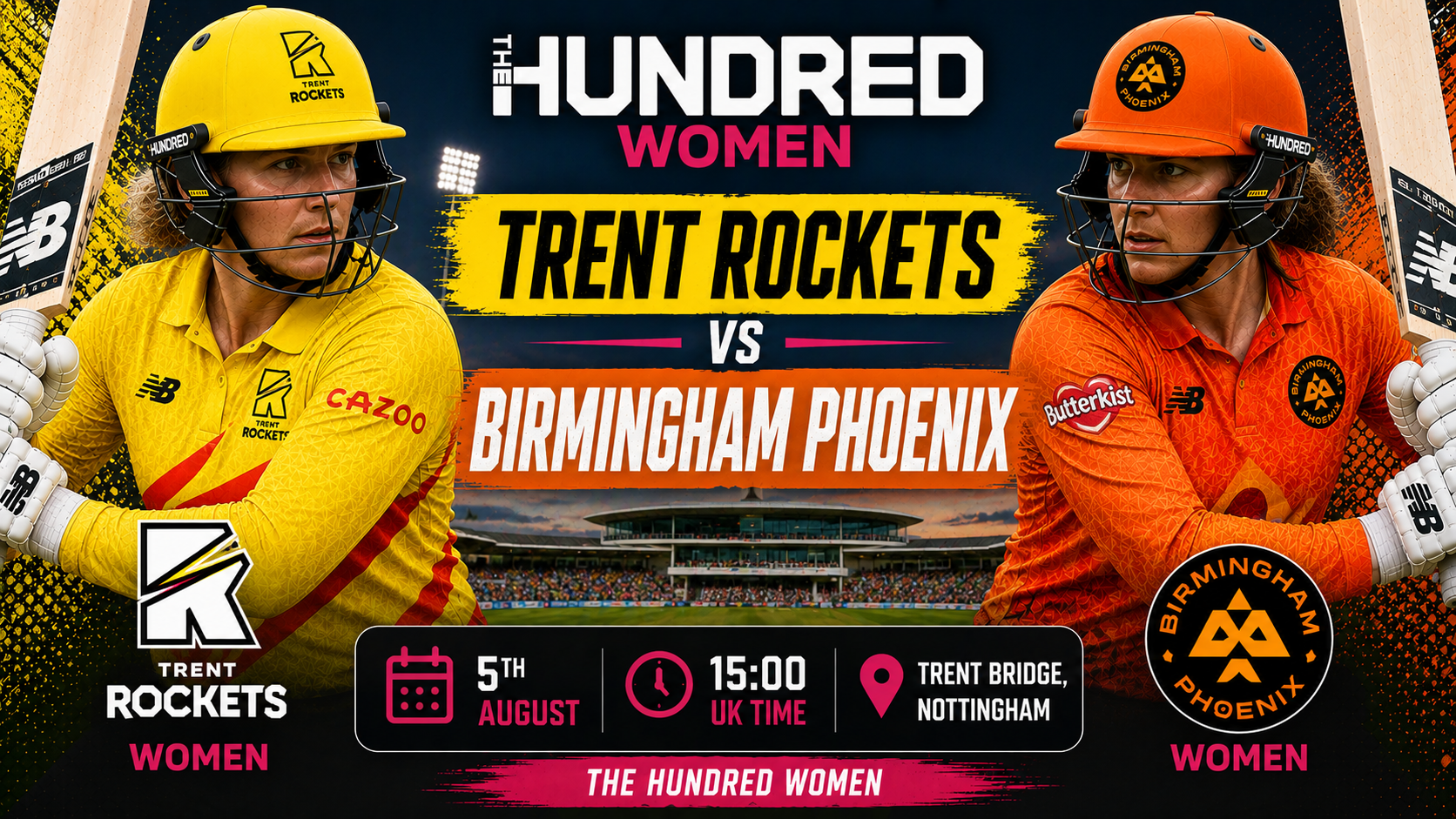 Read more about the article Trent Rockets Women v Birmingham Phoenix Women – 5 August – Preview & Prediction