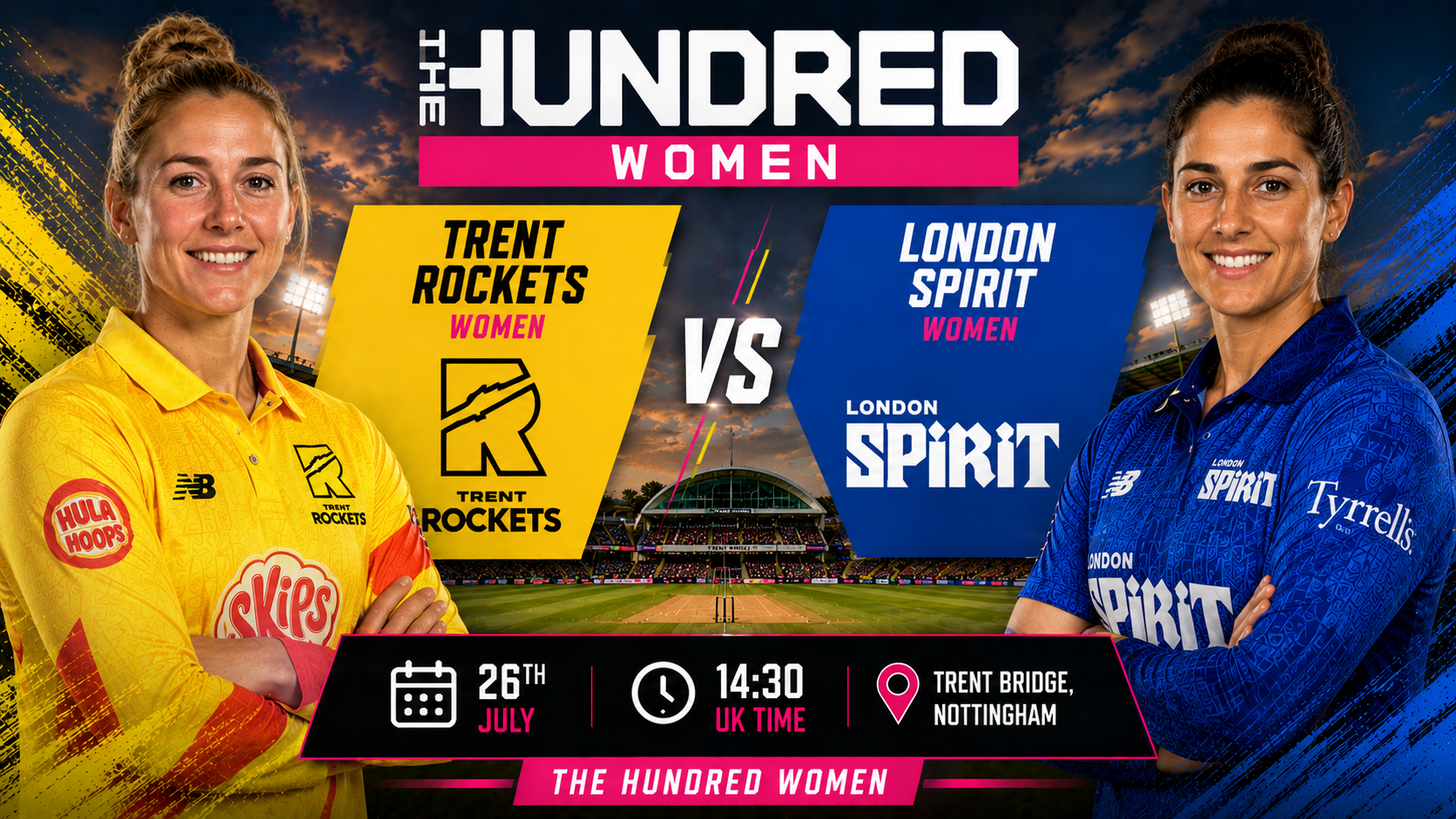 Read more about the article Trent Rockets Women v London Spirit Women – 26 July – Preview & Prediction