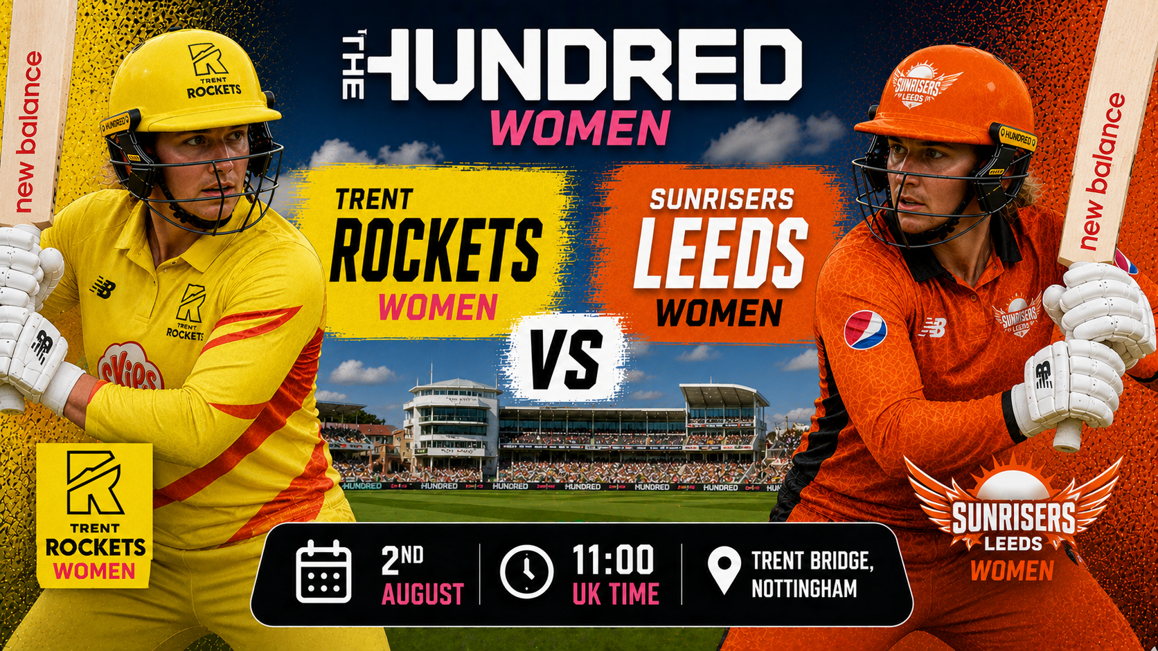 Read more about the article Trent Rockets Women v SunRisers Leeds Women – 2 August – Preview & Prediction