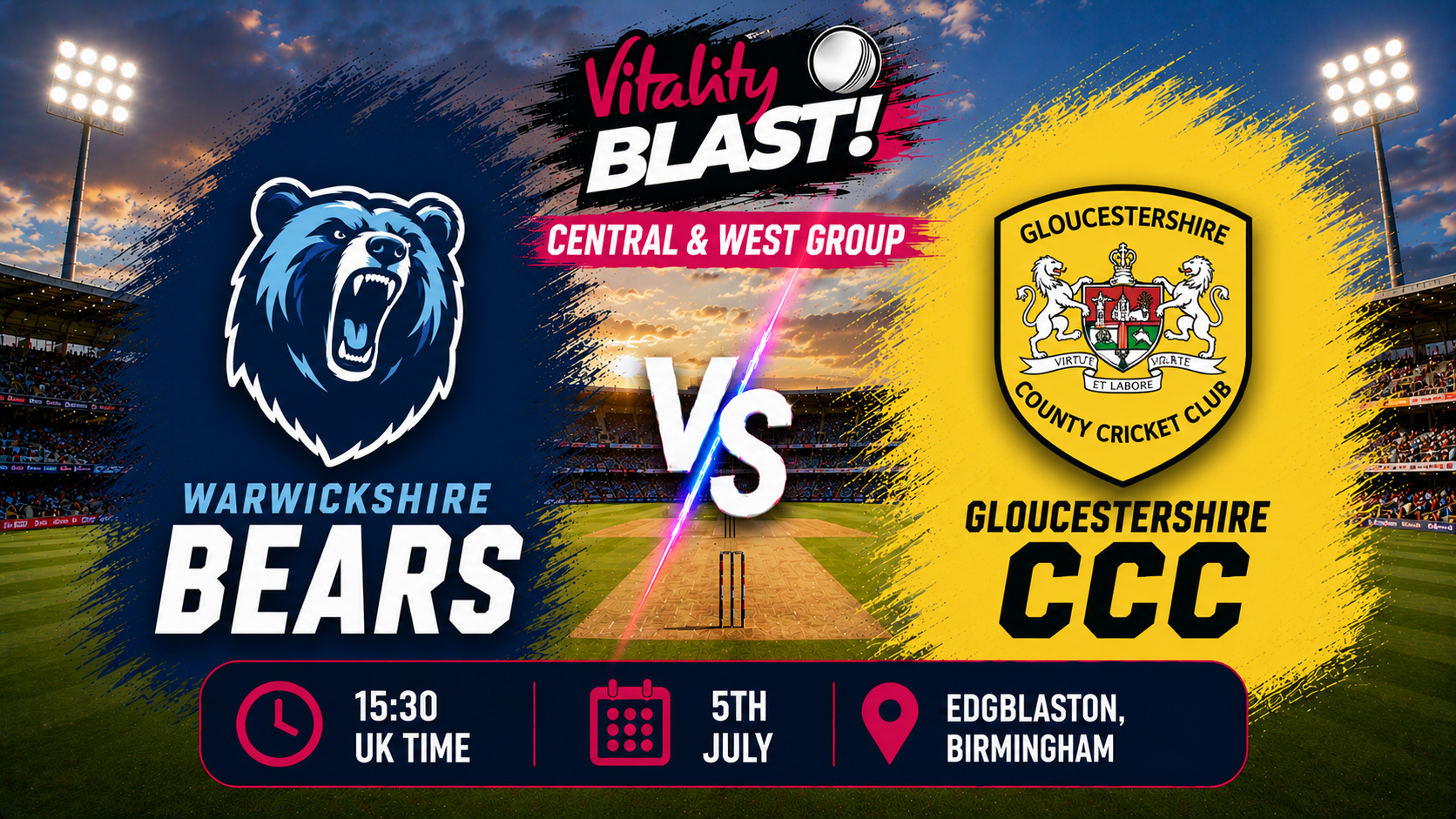 Read more about the article Warwickshire Bears v Gloucestershire – 5 July – Preview & Prediction