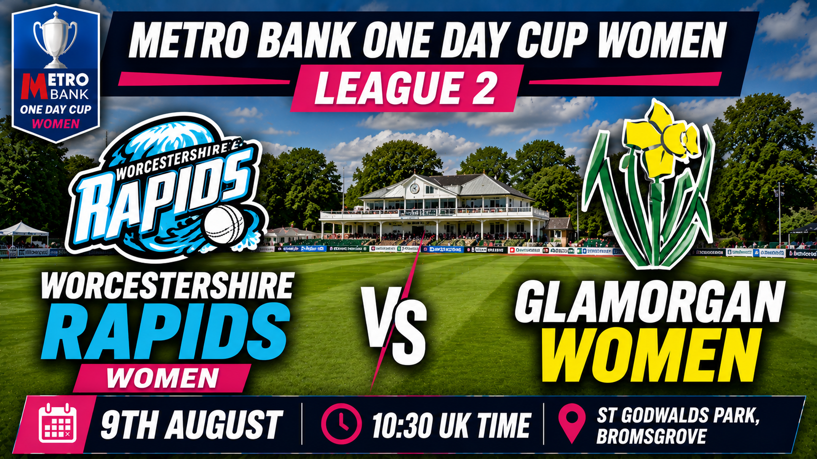 Read more about the article Worcestershire Rapids Women v Glamorgan Women – 9 August – Preview & Prediction