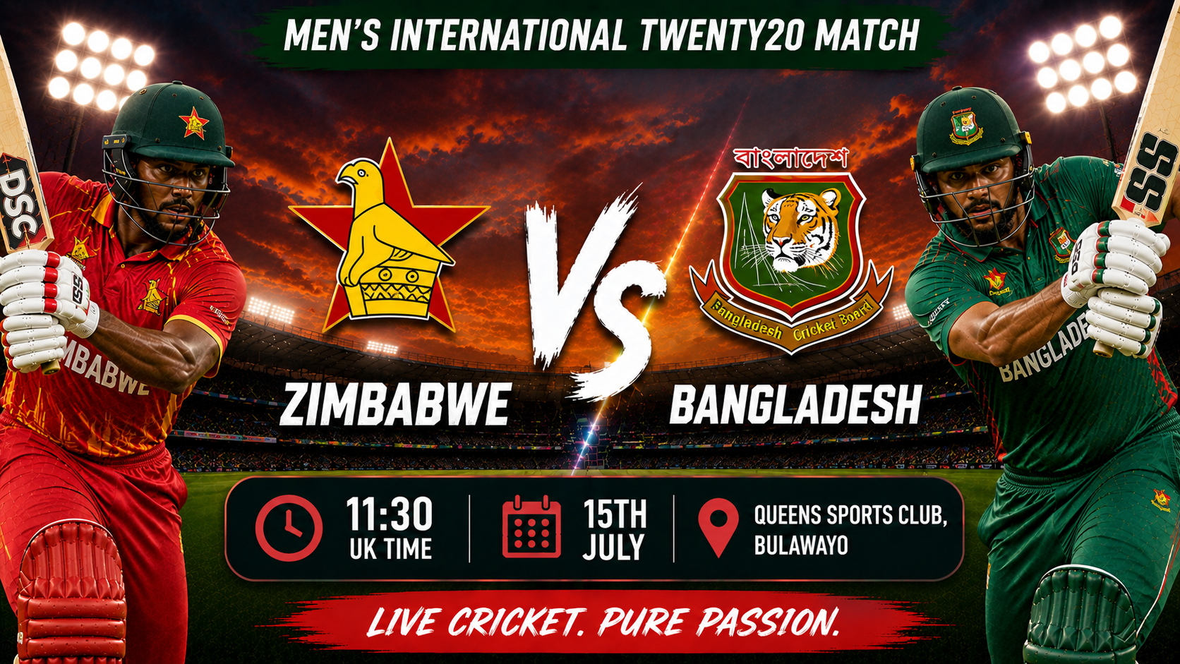 Read more about the article Zimbabwe v Bangladesh – 15 July – Preview & Prediction